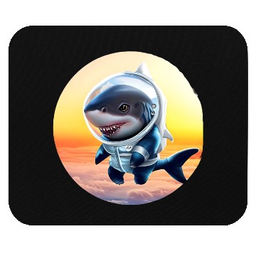 Discover Shark astronaut at sunset Mouse Pads
