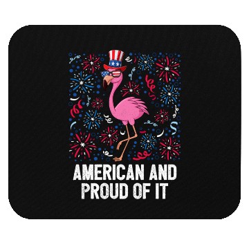 Discover 4th Of July American And Proud Of It Flamingo US Mouse Pads