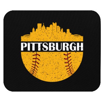 Discover Pittsburgh Baseball Cityscape Distressed Novelty Mouse Pads