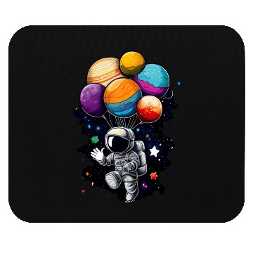 Discover Astronaut Birthday Space Balloon Galaxy Planets Mouse Pads