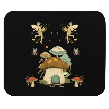 Discover Fantasy mushroom House Elves Design Mouse Pads