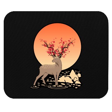Discover Sika Deer Spirit Sakura Deer Spirit Mouse Pads