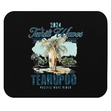 Discover Teahupoo Pacific wave rider Mouse Pads