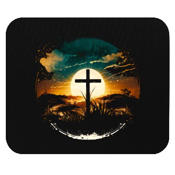 Discover Jesus Cross Painting Mouse Pads