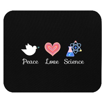 Discover Peace Love & Science Heart Leopard Plaid Mouse Pads