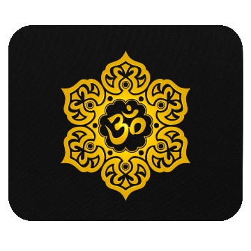 Discover Yellow Lotus Yoga Om Mouse Pads