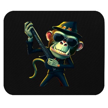 Discover Zombie Monkey with guitar Mouse Pads