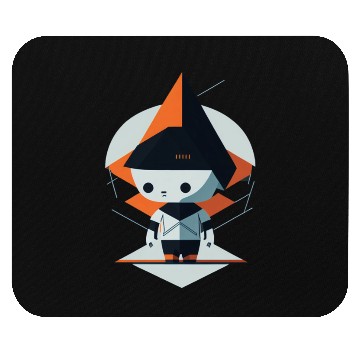 Discover Cute Minimalistic Cartoon with Geometric Patterns Mouse Pads