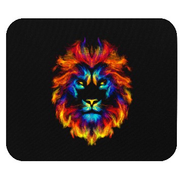 Discover Head of a lion multi colored fire lion head leo Mouse Pads
