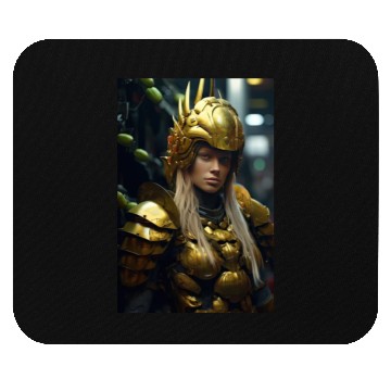 Discover Gilded Valor: The Empowered Warrior Mouse Pads