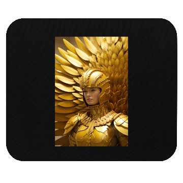 Discover Golden Valor: The Resolute Warrior Mouse Pads