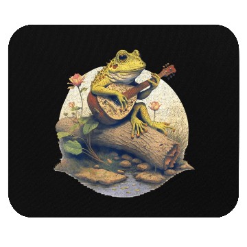 Discover Frog Playing Banjo On Log Vintage Mouse Pads