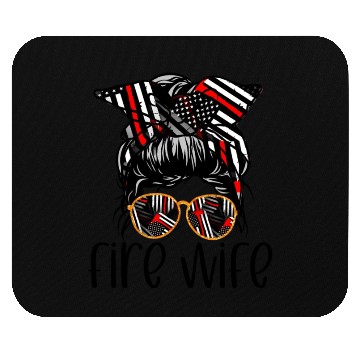 Discover Firefighter Fireman Glasses Bandana Flag Mouse Pads