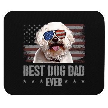 Discover Bichons Frise Best Dog Dad Ever Usa American Flag Mouse Pads