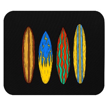 Discover And Colorful Surfboards On Tropical Waves Mouse Pads