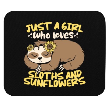 Discover Sloth Cute Sloth Sunflower Mouse Pads