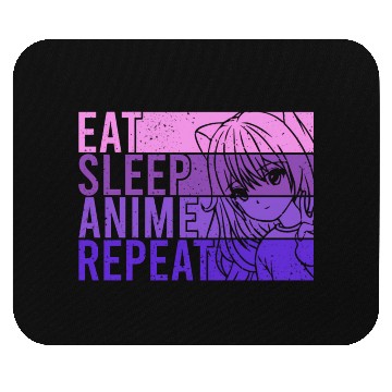 Discover Anime Mouse Pads Eat Sleep Anime Repeat Anime