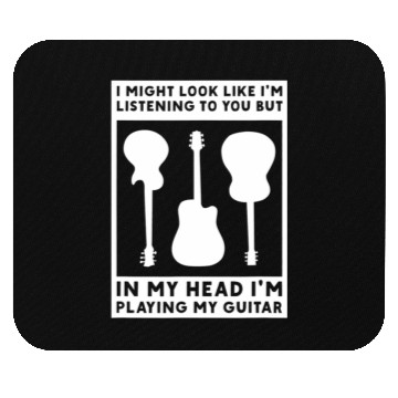 Discover In My Head Im Playing My Guitar Musician Bass Mouse Pads