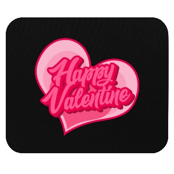 Discover Happy Valentine typography Mouse Pads