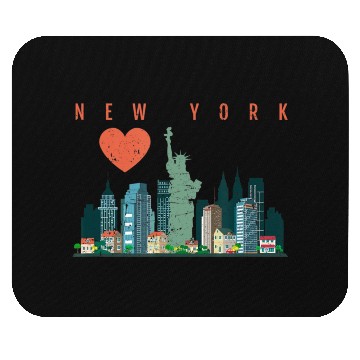 Discover New York City Nyc Skyline Heart Distressed Style Mouse Pads