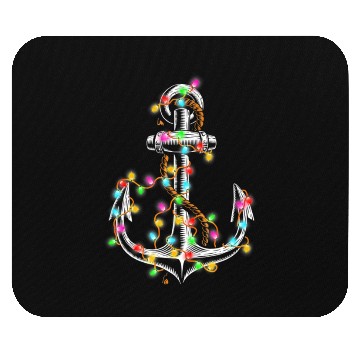 Discover Boating Christmas Lights Anchor Santa Sailing Mouse Pads