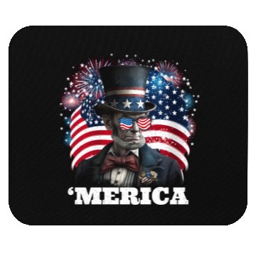 Discover Merica Lincoln Independence Day Party 4th July Mouse Pads