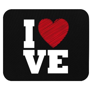Discover Love Heart Typography for Valentines Day Mouse Pads