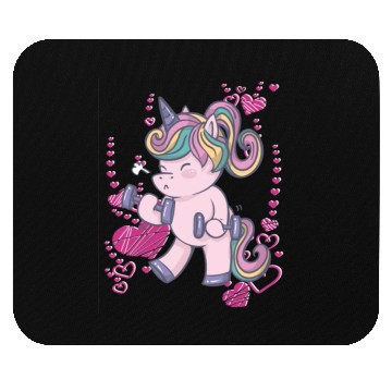 Discover Unicorn trains in the gym and loves bodybuilding Mouse Pads