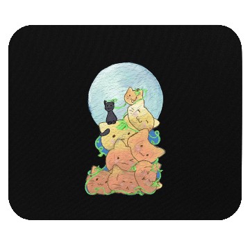 Discover Cat Pumpkin Pile Mouse Pads