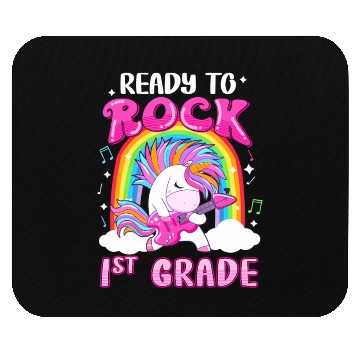 Discover Rocking 1St Grade Electric Guitar Unicorn Rainbow Mouse Pads