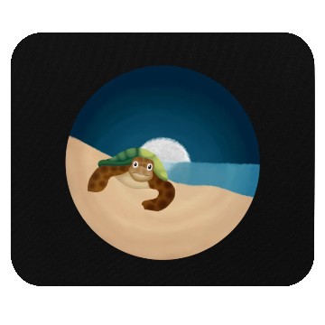 Discover Night Serenity: Sea Turtle by the Moon Mouse Pads