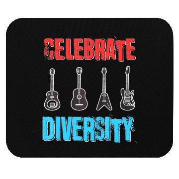 Discover Celebrate Diversity Funny Guitar Player Musician Mouse Pads