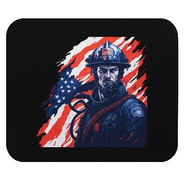 Discover Firefighter USA Flag Design Mouse Pads
