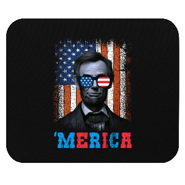 Discover Merica Lincoln Independence Day Party 4th July Mouse Pads