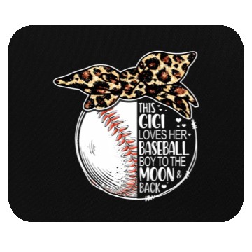 Discover Baseball Gigi Vintage Leopard Messy Bun Mouse Pads