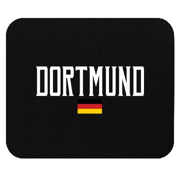 Discover Dortmund Germany Flag White Text Mouse Pads