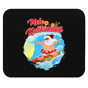 Discover In July Santa Surfing Mele Kalikimaka Mouse Pads