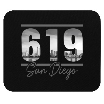 Discover San Diego 619 Area Code Vintage yline Mouse Pads