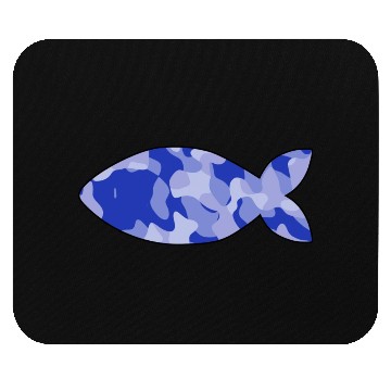 Discover Fish blue camo Mouse Pads