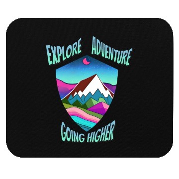 Discover Neon Mountains hiking Mouse Pads