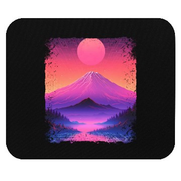 Discover Mount Fuji Aesthetic Japan Sight Vaporwave Volcano Mouse Pads