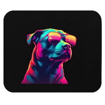 Discover Retro Woof A Dog s Synthwave Adventure Mouse Pads