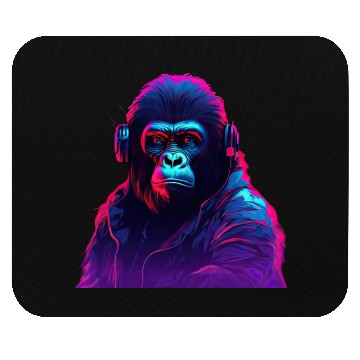 Discover Synthwave Neon Beats of a Gorilla Mouse Pads