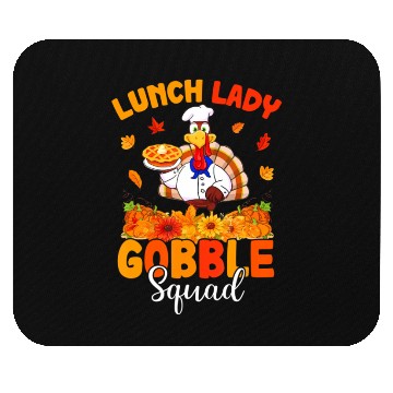Discover Funny Lunch Lady Autumn Turkey Gobble Happy Mouse Pads
