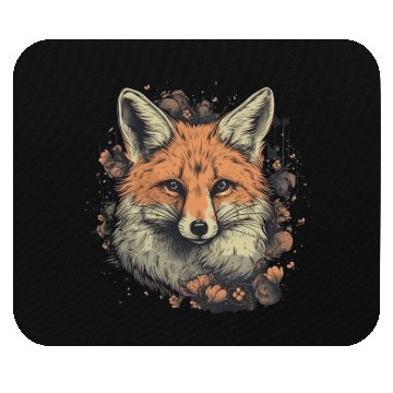 Discover Fox red fox with flowers forest animal Mouse Pads