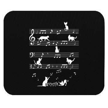 Discover Cat Playing Music Note Clef Musician Mouse Pads