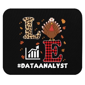 Discover Funny Data Analyst Thanksgiving Design Mouse Pads
