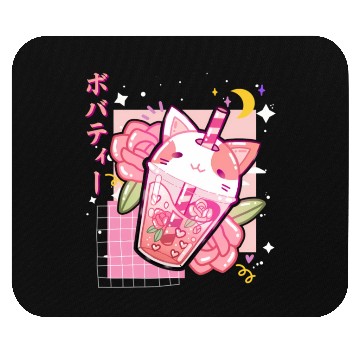 Discover Boba Tea Cat Bubble Tea Kawaii Anime Japanese Mouse Pads
