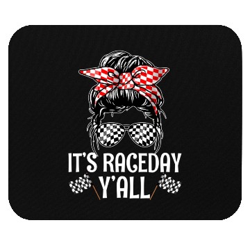 Discover It'S Race Day Y'All Checkered Flag Racing Messy Mouse Pads