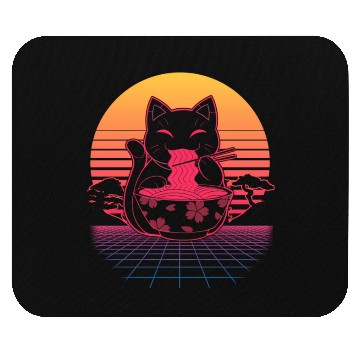 Discover Kawaii Ra Neko Retro Cat Japanese Noodle Anime Mouse Pads